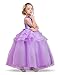 NNJXD Girl Sleeveless Embroidery Princess Pageant Dresses Kids Prom Ball Gown Size (140) 8-9 Years Purple