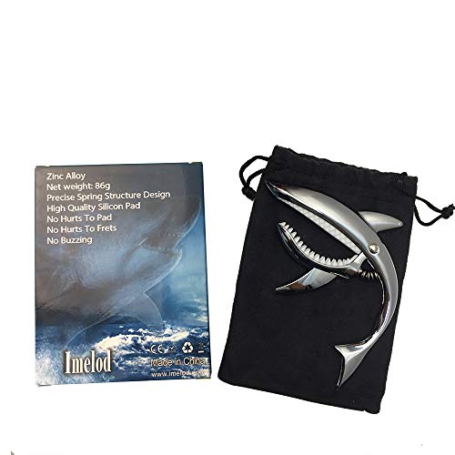 Imelod Zinc Alloy Guitar Capo Shark Capo For Acoustic And Electric Guitar With Good Hand Feeling, No Fret Buzz And Durable(Silver) #TOP5