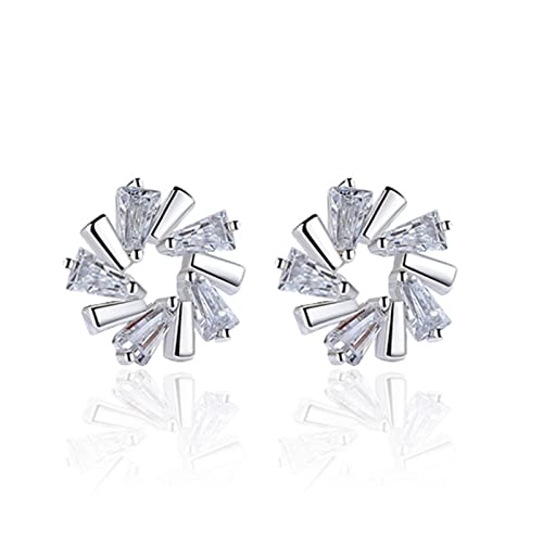 WIPPWER Pendientes de moda for mujer, pendientes elegantes de cristal brillante, joyería de circón a la moda for mujer, pendientes delicados
