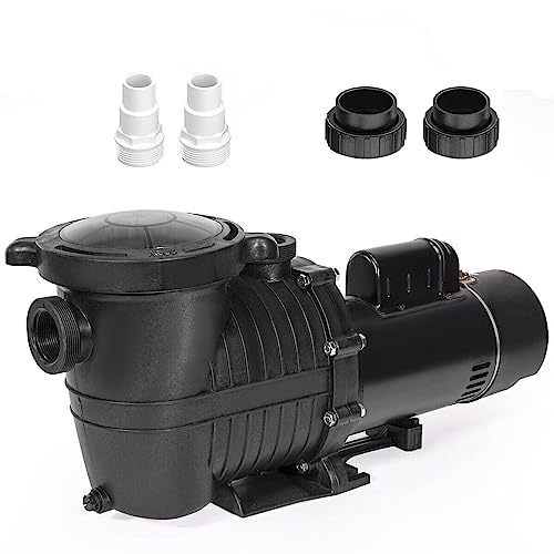 2HP 2-Speed Pool Pump,230V Inground Pool Pump,5520GPH High Flow Rate, Low Noise, Hard Wired Swimming Pool Pump with Strainer Basket for Inground Pools, Seawater Pools (2HP(with connectors))