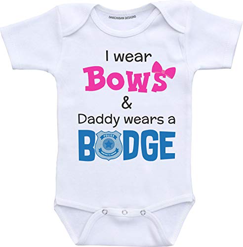 Daiichiban Designs Police Officer Daddy wears Badge Law Enforcement daughter Infant bodysuit (newborn)