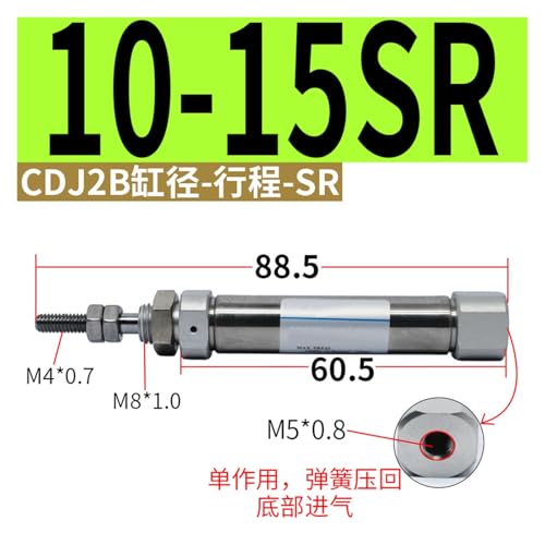 Cilindro mini CDJ2B10-15SR neumático de simple efecto para automatización precisa 3