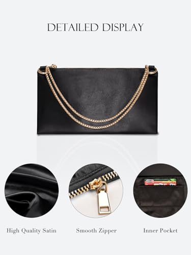 oscaurt Women's Evening Handbag Satin Shoulder Bag Purse for Prom Engagement Cocktail Party Wedding - Image 4