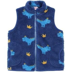 JESKIDS Girls' Boys Sherpa Fleece Vest Outwear Lightweight Solid Color Cute Jacket with Pockets 2-11 Years