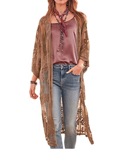 Bsubseach Damen Mesh Lace Beach Kimono Cardigan Open Front Strandponcho...