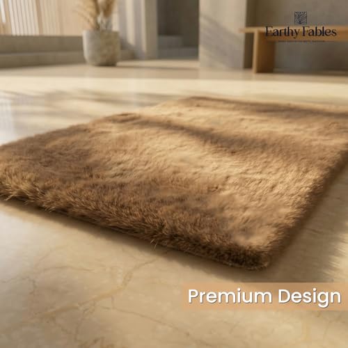 Image of Earthy Fables Feather Microfiber Rug /Mat, Thick, Quick Dry, Anti-Skid, Non-Slip, Machine Washable Floor Rug, Door Mat for Kitchen, Bedroom, Living Room, 60 x 40 cm - Beige