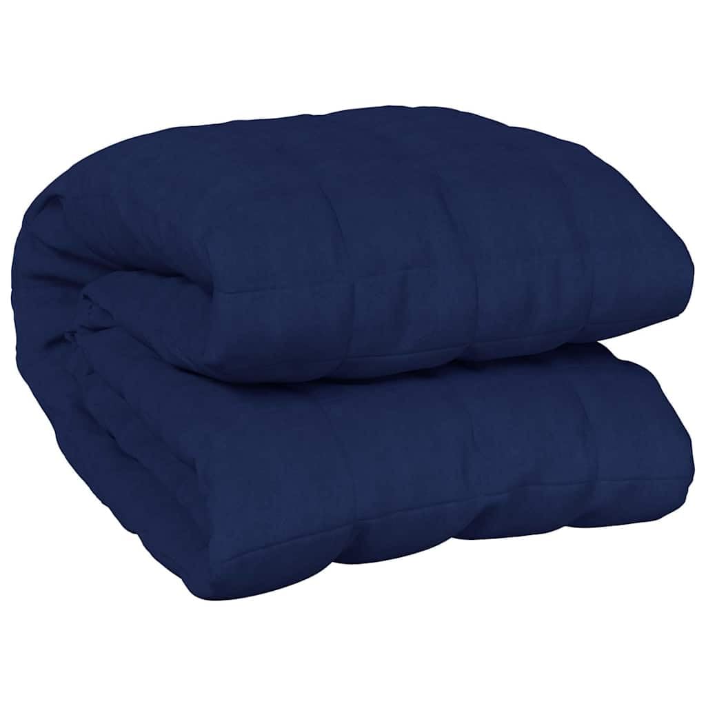 vidaXL Weighted Blanket Bedroom Bedding Calming Cotton Weighted Quilt Blanket for Anxiety Stress Relief Blue 235x290 cm 11 kg Fabric โ image 1