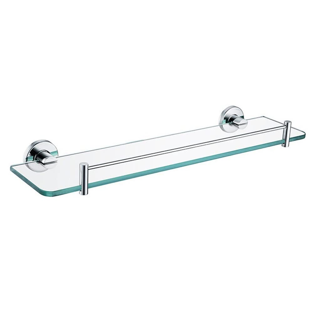 NUHSLF Shower Caddy Wall-Mounted Glass Shelves for Bathroom Shower Caddy Shelf Organizer Rack Stainless Steel Shelf Bathroom Organizer