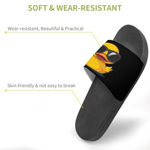 Yellow Rubber Duck in Glasses Slippers for Women Men Indoor Outdoor PVC Shower Shoes Non Slip Soft Sole Home Slides3