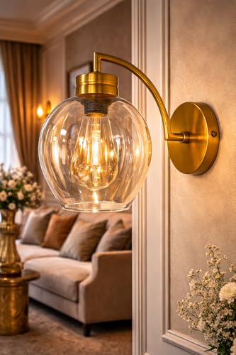 Image of Imperial Grace Vintage Gold Wall Lamp | Classic Cream Fabric Platted Shade | Wall Lamp with Metal Frame | Decorative Lighting Fixture for Living Room, Bedroom (ALD-084-WL)