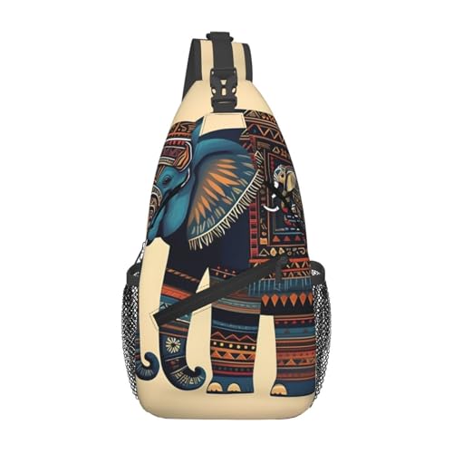 Mochila Crossbody Aztec Elephant Slim Ligera Negra miniatura 1