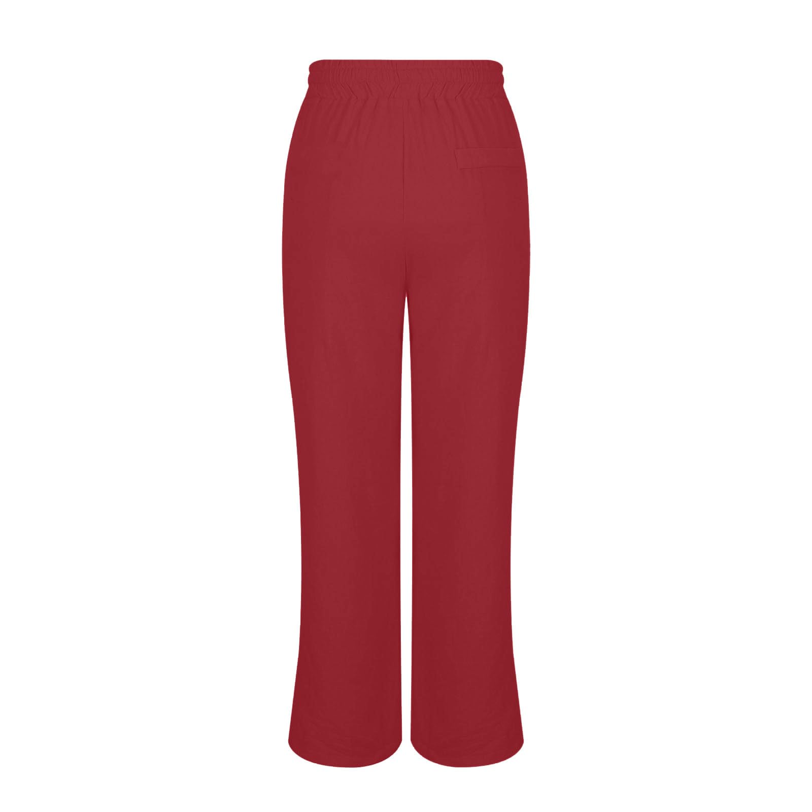 Women's Linen Pants Summer Wide Leg High Waisted Flowy Palazzo Pants Loose Fit Beach Travel Trousers with Pockets - 5