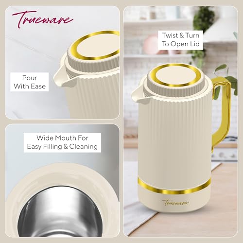 Image of Trueware Marvel 1200 Insulated Flask - 1000 Ml | PU Insulated Inner Stainless Steel Hot & Cold Flask, BPA Free, Leak Proof, Ideal for Tea, Coffee, Water, Hot Beverages