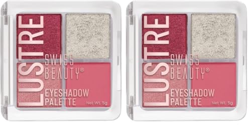 Image of Swiss Beauty Lustre Eyeshadow Palette | 4 Highly Pigmented Shades in Matte & Shine |Long-Lasting | All Skin Types | Shade- Rose n Petals, 5gm (Pack of 2)