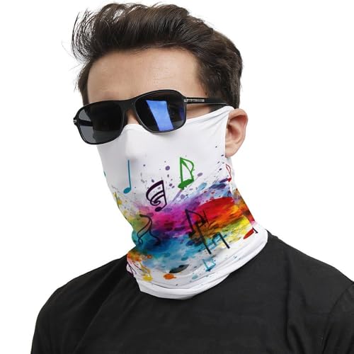 Neck Gaiter Colorful Music Face Mask for Travel Face Cover Scarf for Men Women Elastic Headbands Wind-proof Bandana for Skiing Fishing Hiking Cycling2