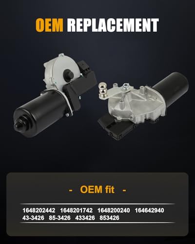 Image of ROADFAR Front Windshield Wiper Motor Replacement for 2010-2012 for Mercedes-Benz for GL350,2006-2007 for Mercedes-Benz for ML500 1648202442;1648201742;1648200240;164642940 Wiper Motor 4 Pins