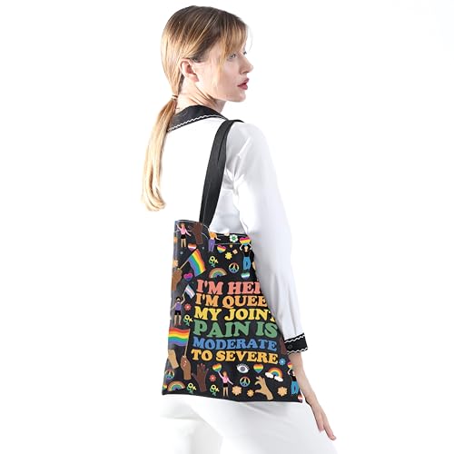 Bolso tote MNIGIU con bandera arcoíris para orgullo LGBTQ+ miniatura 5