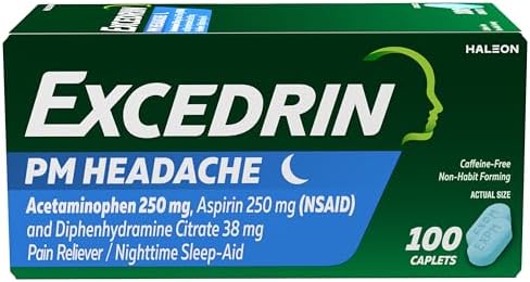 Excedrin PM for Headache Relief, Acetaminophen 250mg, Aspirin 250...