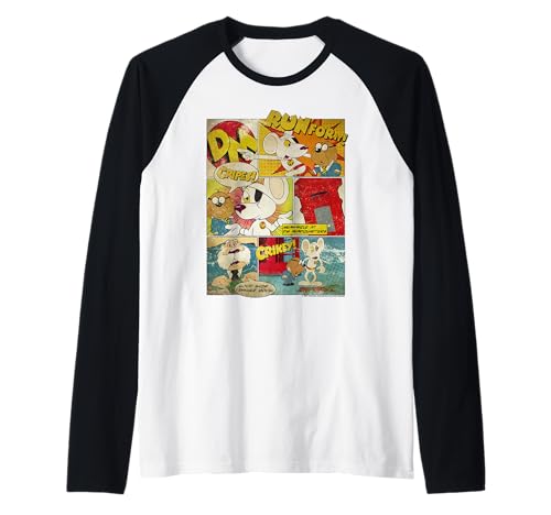 Image of Danger Mouse & Penfold Vintage Comic Strip Raglan Baseball Tee