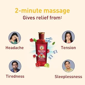 Navratna Ayurvedic Cool Oil | Combination of 9 Ayurvedic Herbs | Relieves Headache, Body ache, Tiredness, Sleeplessness & Tension| Improves Scalp Health | Relaxing & Rejuvenating cooling effect, 500ml