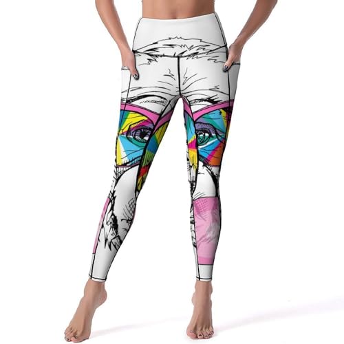 Legging de sport anti-glisse Drôle De Singe taille haute gym S