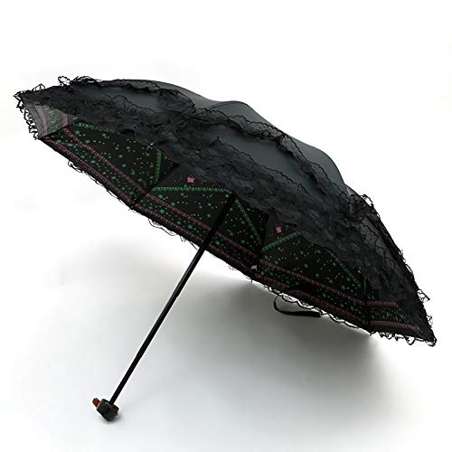 Uraweso Black Parasol Gothic Lace Uv Protection Vampire Umbrella For Travel Kawaii Cosplay Wedding Decor #TOP2