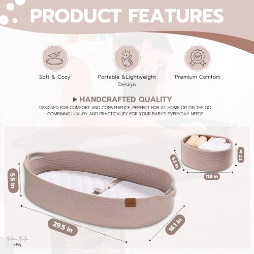 image for PeraBella Baby Changing Basket for Baby Dresser, Moses Basket for Babi