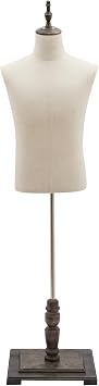 Male Mannequin Torso Dress Form Mannequin Body, 59"-71" Height Adjustable Half-Length Model Clothing Manikin for Market Shop Window Display