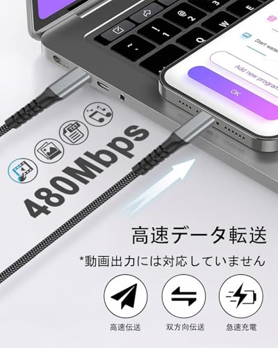 USB C Lightning ケーブル2M 2本セット [MFi認証取得] iPhone 充電ケーブル タイプc ライトニング 充電コード PD対応 急速充電 高耐久ナイロン データ転送 Type C to Lightning 充電コード iPhone 14/14 Pro Max/13/13 Pro/12/11 Pro Max/SE/XS/XR/X/8/7 Plus/6/5/iPad 各種対応