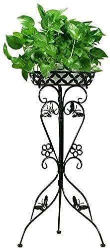 Modern Designed Decorative Display Plant Stand 1 Pots Vase Planter Rack Plant Holder Floor Shelf Garden Patio Corridor Indoor Outdoor 1 Tier Flat Plate Iron Art Flowerpot Stands (Color : Black