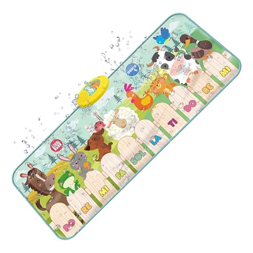 Tapis musical pour bébé interactif à 9 sons d'animaux pour jeu sensoriel