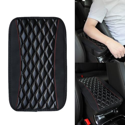 Yhenlovtt Housse de protection pour accoudoir de voiture en cuir microfibre noir résistant aux rayures pour console centrale pour plus de confort et de style dans la plupart des véhicules