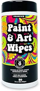 Paint & Art Wipes Paint Remover Wipes Cleaner Epoxy Glue Stains Latex, Acrylic Hand Cleaner and Plastic, Metal or Wood Surfaces, Floors, Brushes, Flat Paint Heavy Duty Cleaning (50 Pcs)