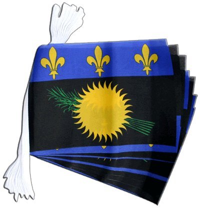 Guirlande drapeau France Guadeloupe 5,9 m pour pavoiser sans effort