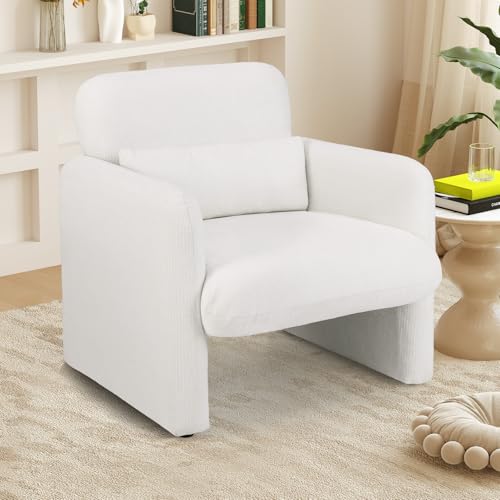 Sillón Chenille Blanco Plegable miniatura 5