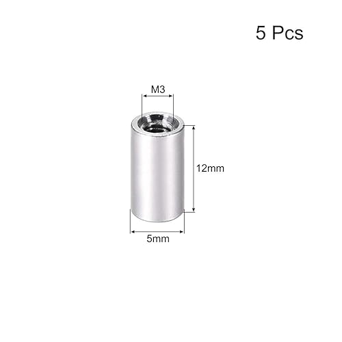 Miniatura 2 de uxcell 5 unids M3x12mm redondo aluminio separador columna espaciador hembra para drone FPV Quadcopter Racing RC multirotors piezas DIY