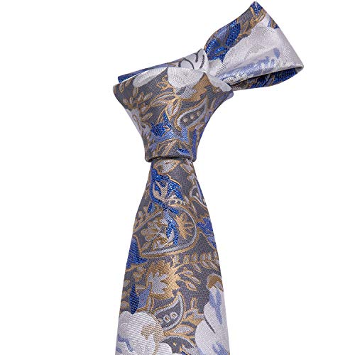 Barry.wang Paisley Flower Ties For Men Pocket Suqare Cuff Links Necktie Set Designer #TOP6