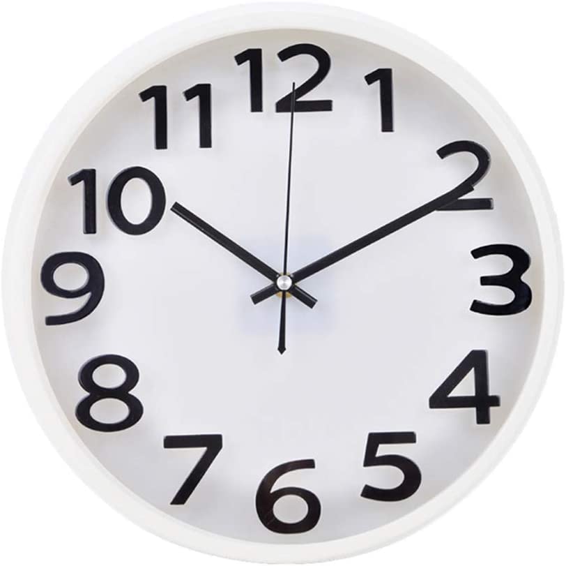Horloge murale ronde et silencieuse en plastique coloré pour salon