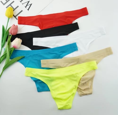 Men's Seamless Sexy One - piece Ice Silk Striped Low Rise Briefs4