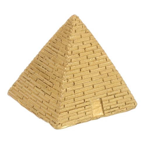 Image of Homoyoyo Egyptian Pyramid Statue: Pyramid Model Vintage Ancient Building Model Egypt Souvenirs Resin for Aquarium Terrarium Zen Sand Table Decor Golden