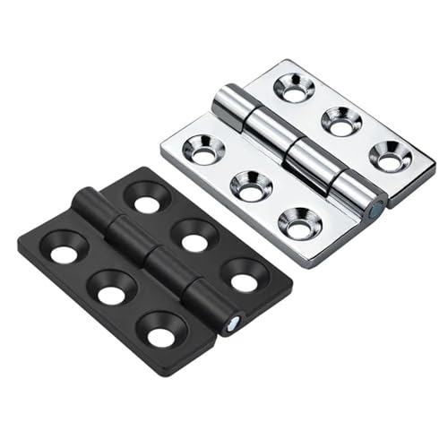 Zinc Alloy Industrial Heavy Mechanical Equipment Hinge Large Hole Fastening 65/80x55 Hinge 1Pcs(Black,65X55)