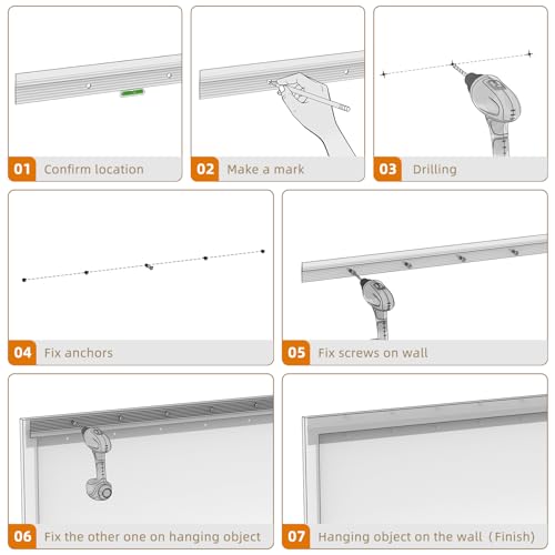 Image of Apragaz French Cleat Hanger-Heavy Duty Picture Hanging Kit for Wall-Support 200lb - Aluminum Z Hanger Interlocking Wall Mounting Brackets Hardware for Mirrors, Pictures, Shelf, Frames(41 inch, 2Pair)