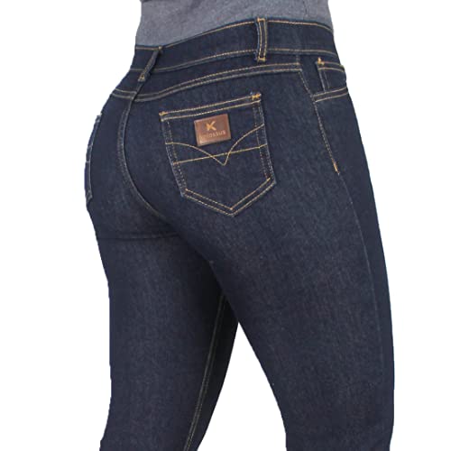 Kolossus Women Cotton Blend Super Stretch Work Jeans with Triple Seams - Boot Cut - Mid Rise - Workwear - Image 5