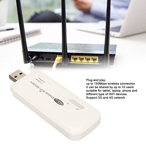 Image of Vikye 4G WiFi Modem, Plug and Play, SIM Card Slot, 150Mbps, 10 Users Supported, Wireless LTE Router for Tablet Laptop Phone, USB Modem Included, VIKYER4K852WIQU
