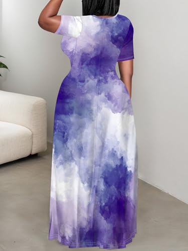 Image of Plus Size Maxi Dresses for Curvy Women T-Shirt Summer Sun Dresses Loose Fit