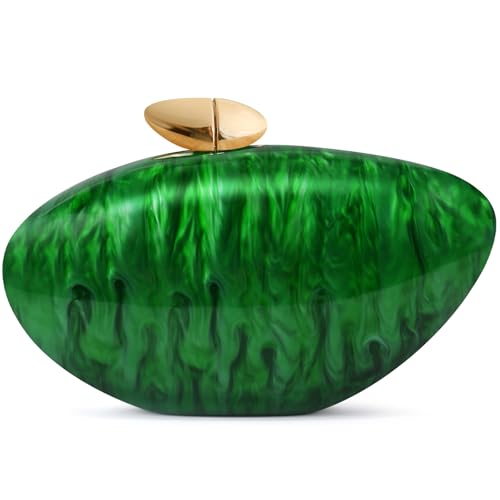 NEWROGENG Bolsa clutch de acrílico para mulheres, bolsa de mármore para noite com fecho magnético, bolsas de mão elegantes para festa de casamento, Mármore verde