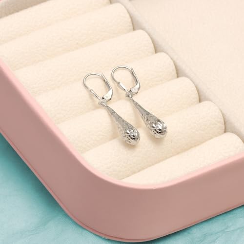 LeCalla 925 Sterling Silver Teardrop Earring | Lightweight Vertical Drop Dangle Earrings for Women | Dangly Earrings for Jewelry Gifts3
