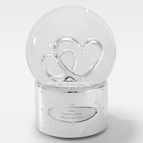 THINGS REMEMBERED Engraved Two Hearts As One Snow Globe (Free Customization)