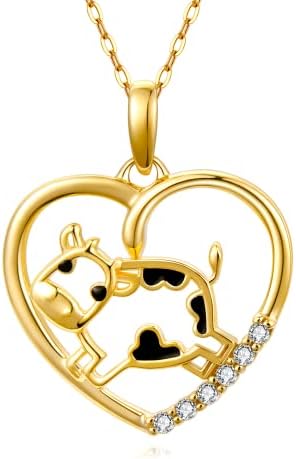 Rikelus 14K Gold Panda Bear/Cow/Dolphin/Koala Bear/Elephant Necklace for Women Girls,Birthday Anniversary Jewelry Cute Animal Gift for Mom Wife Girlfriend Grandma Daughter 16"-18"