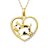 Rikelus 14K Gold Panda Bear/Cow/Dolphin/Koala Bear/Elephant Necklace for Women Girls,Birthday Annive